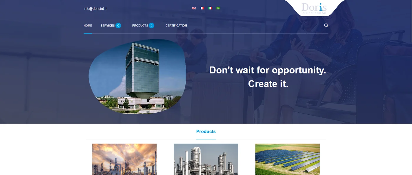 Doris International website developed by SAAJI Digital