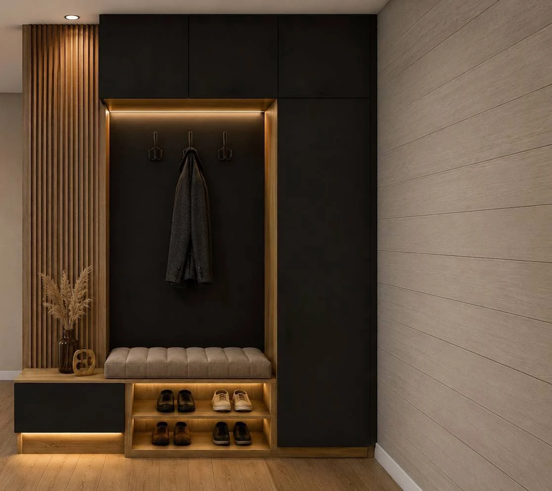Entryway & shoe storage — 3D design visualization